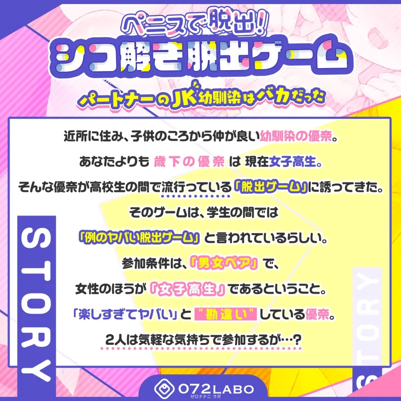 【脱出しこゲーム】脱出のためには射精を我慢「シコ解き脱出ゲーム1」〜パートナーはバカだった〜【催淫ガス】