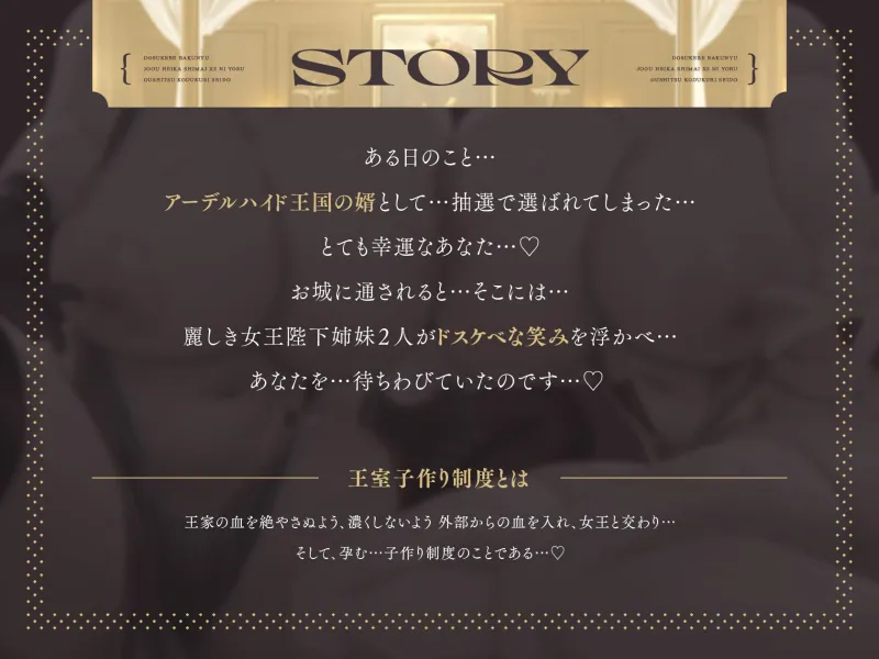 ⚠️10月25日まで限定6大特典付き⚠️【Wオホ声×W女王】～ロイヤルおセックス～王国の抽選によりボクは種婿になった…ドスケベ爆乳女王陛下姉妹×2による王室子作り制度♪