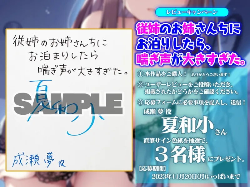 従姉のお姉さんちにお泊りしたら、喘ぎ声が大きすぎた。【KU100バイノーラル】