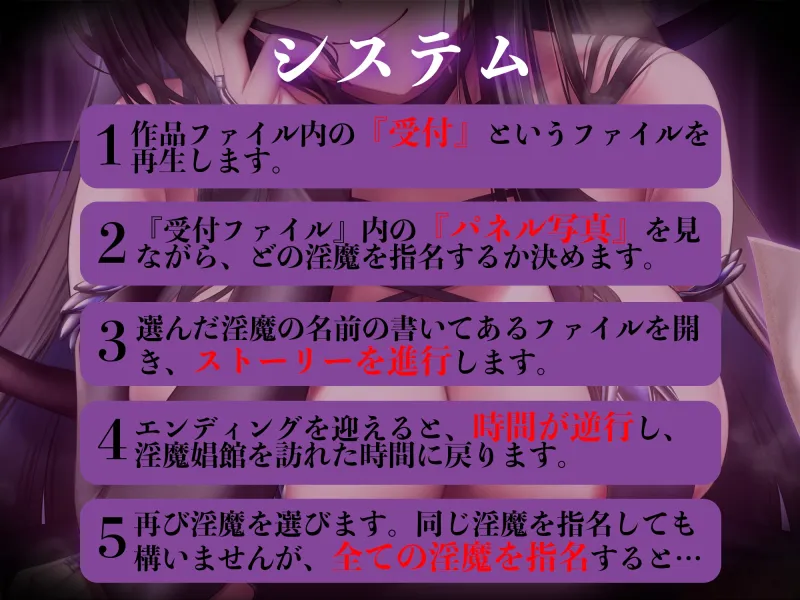 【8時間越え】【2周年】【逆レイプ】淫魔娼館～サキュバスが蔓延る娼館で、貴方の精子は一滴残らず搾り尽くされる～