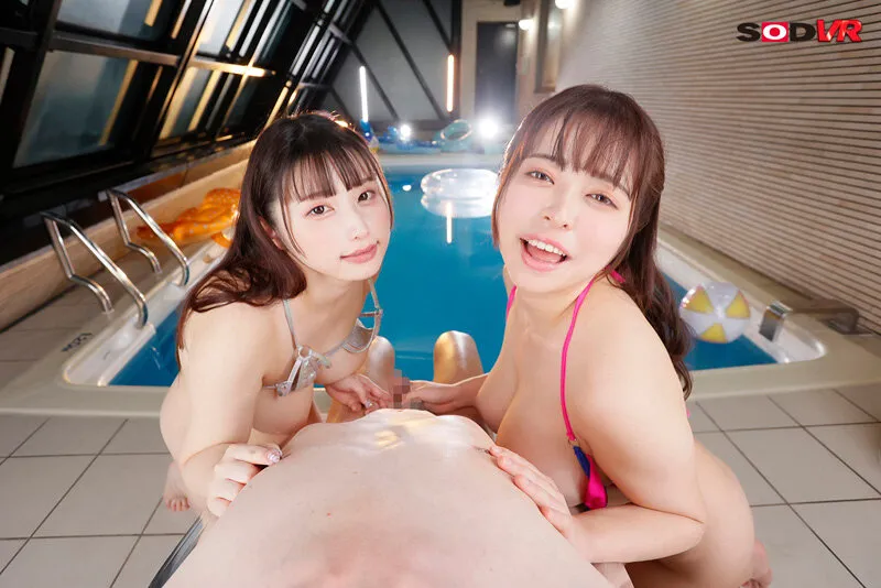 【VR】ひとりぼっちでいたら2人のビキニのお姉さんに声をかけられ 【水中で】こっそりエッチなイタズラをされた。 ～お母さんにないしょでお姉さんたちと乳首を弄りあった思い出～