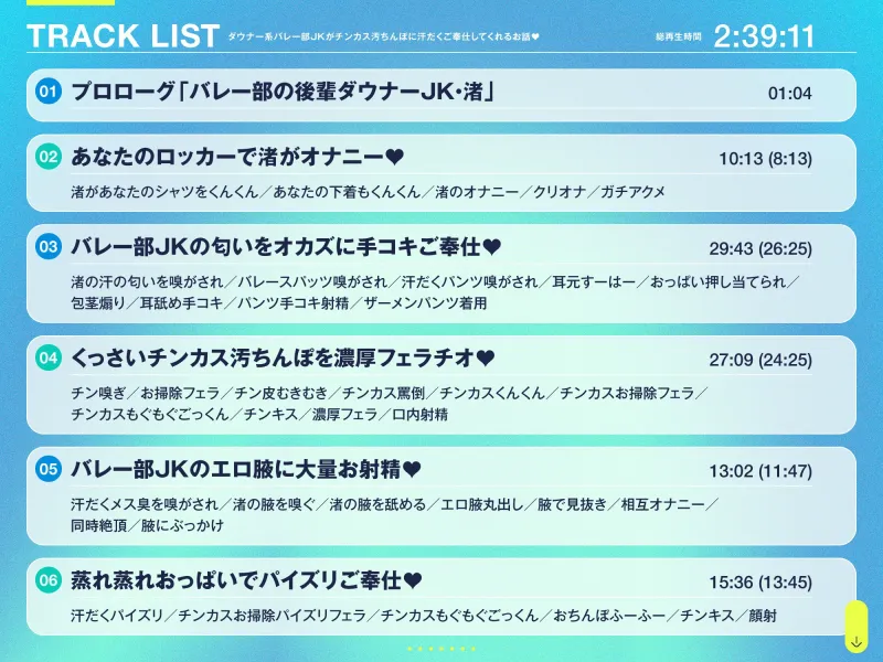 ✅早期限定5大特典＆40%オフ!✅ダウナー系バレー部JKがチンカス汚ちんぽに汗だくご奉仕してくれるお話♪【KU100】