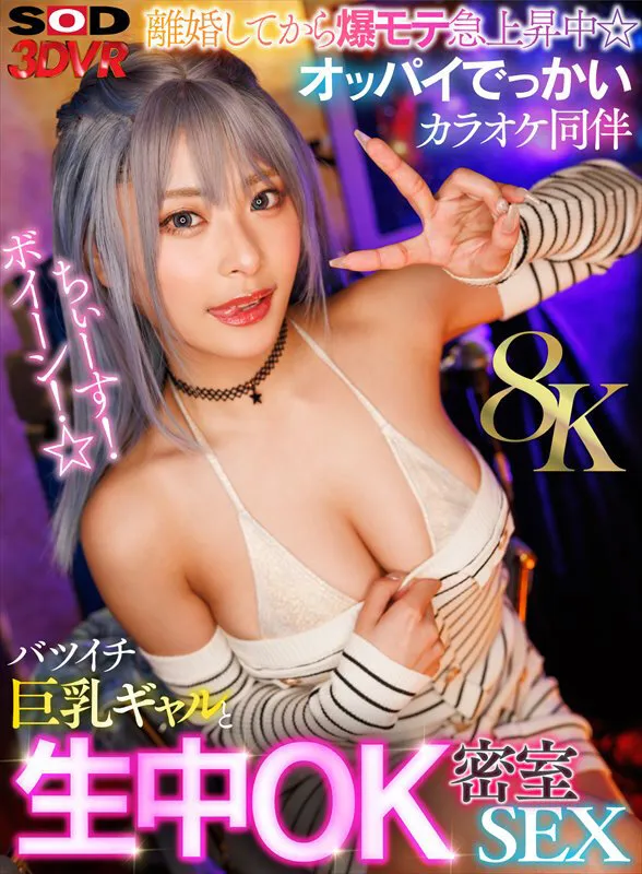 【VR】【8K】ちぃーす！ボイーン！☆離婚してから爆モテ急上昇中☆オッパイでっかいカラオケ同伴バツイチ巨乳ギャルと生中OK密室SEX
