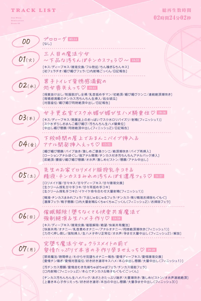 【媚び媚び催眠】○リ魔法少女の一週間調教日記III～汚ちんちん＆チンカスで下品な性奴隷調教～