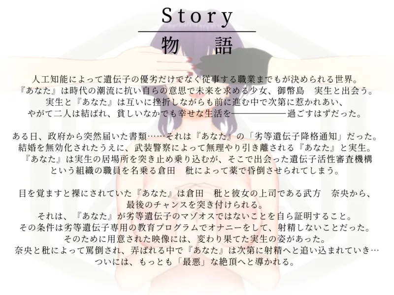【オナサポ3Dアニメ】性癖破壊マゾオナニーW  ～愛する妻のNTR乱交ハメ撮りで地獄の射精我慢オナニーサポート～