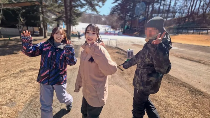 つむぐちゃん&みのりちゃん 私をスノボに連れてって大学生、春休みSEX スノボ女子と雪山乱交パーティ映像