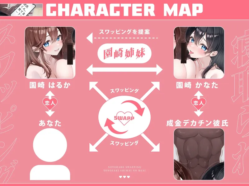 【DM特典付き！W視点有り】寝取られスワッピング-園崎姉妹の場合-～将来を約束した清楚幼馴染カノジョが成金デカチン男に調教されて寝取られるまで～