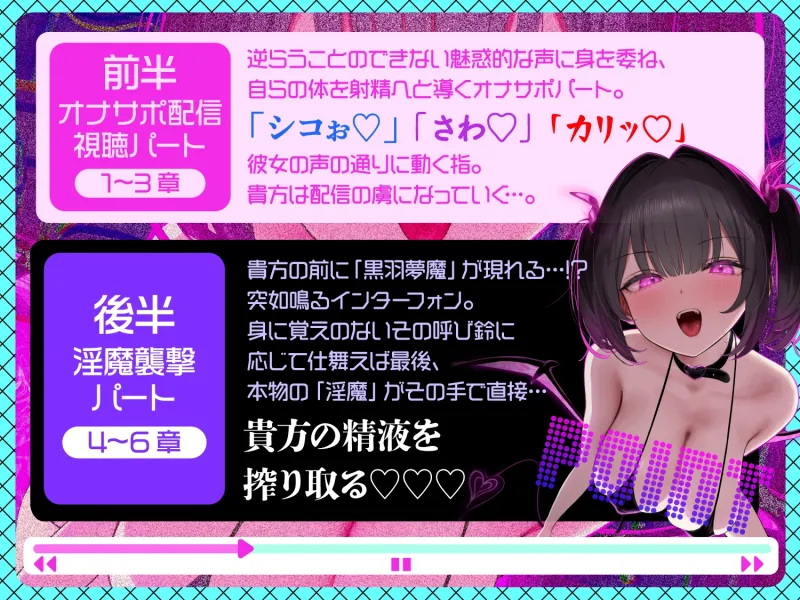 【前半オナサポ+後半逆レ】淫魔のオナサポ配信～どすけべオナサポ配信を視聴していただけなのに…貴方はサキュバスに自宅凸される！?～