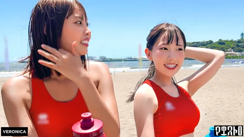 小麦色ボディがエロい！ビーチバレー美少女4人にガンガン中出しした夏の夜【つばき/なな/なの/ちなみ】Ver.なの&ちなみ